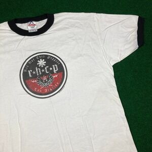 Vintage Red Hot Chili Pepper Shirt Mens XL White 2004 Concert Tour Ringer Y2K